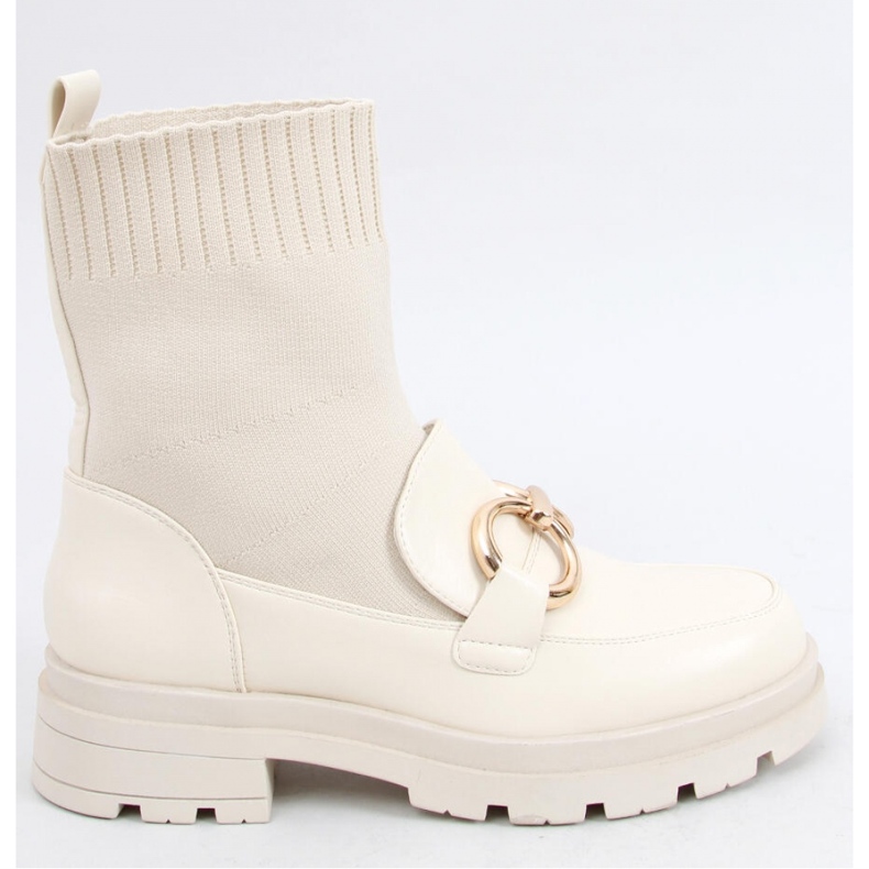 Tone Beige strumpa övre ankelboots - Inello 1