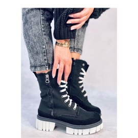 Vaugh Svarta ankelboots i canvas med skydd - Inello 2