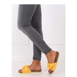 Damflipflops med korksula gul 2