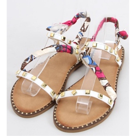 Vita platta sandaler för kvinnor 1