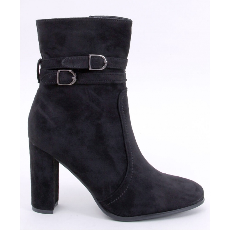 Dianes Svart mocka högklackade ankelboots - Inello 1