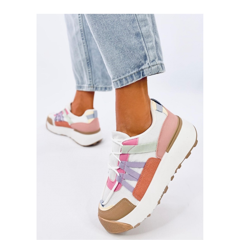 Damsneakers med hög sula vit 1