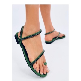 Flip-flop sandaler med gröna zirkoner 1