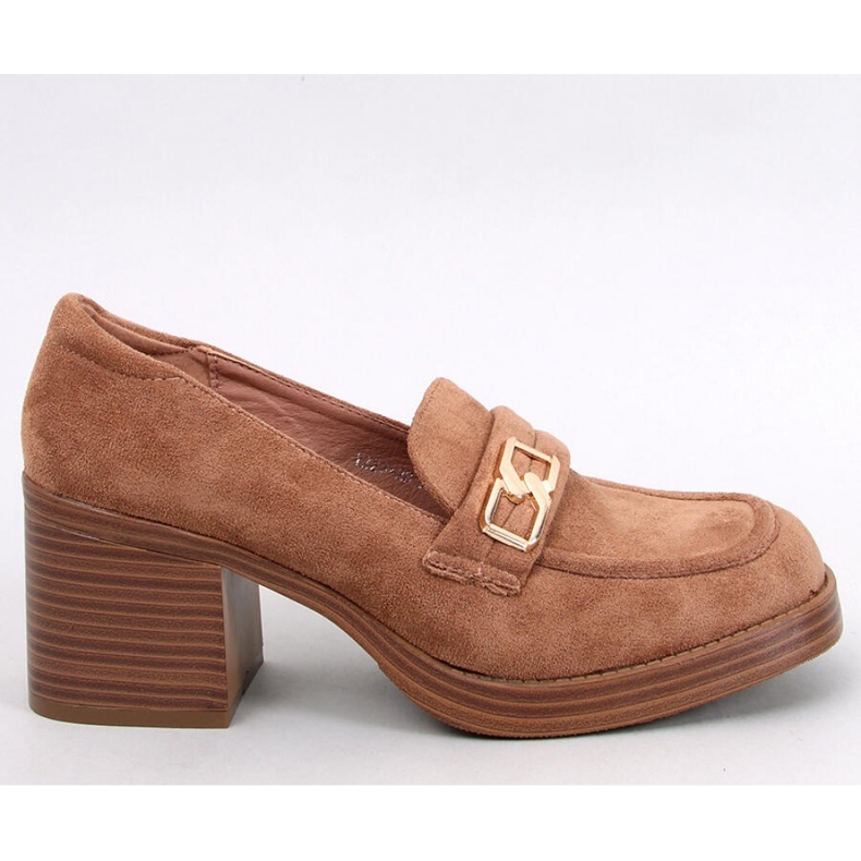Corinai Brown högklackade loafers - Inello brun 1