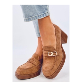 Corinai Brown högklackade loafers - Inello brun 2