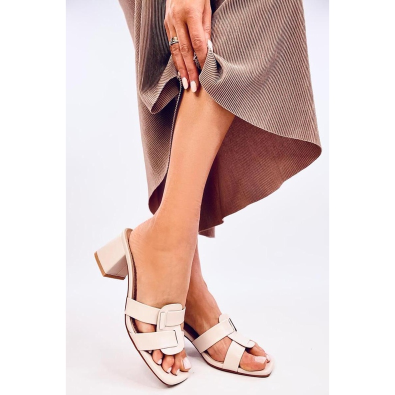 Sandal Elegant högklackat flip-flops Lafar Beige - Inello 2