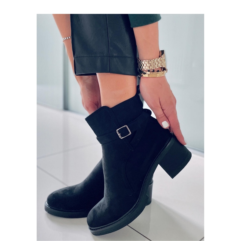 Aretha Svarta bredklackade ankelboots - Inello 2