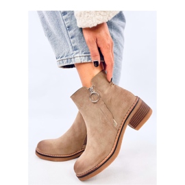Levere Khaki nubuck lågklackade ankelboots - Inello beige 2