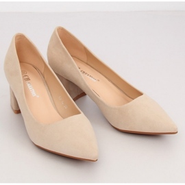 Beige KJ-10 Beige Pumps för bred klack - Inello 1