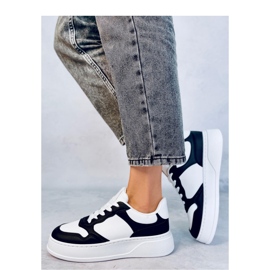 Sneakers med hög sula för kvinnor Svarta vit 1