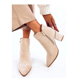 Croix Beige mandeltå högklackade stövletter - Inello 2