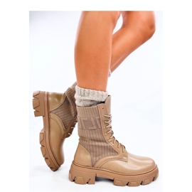 Arbetare med elastisk ovandel Calling Khaki - Inello brun 1