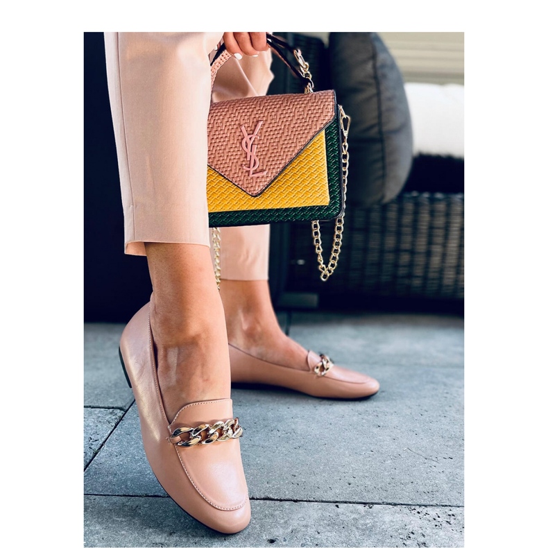 Nakna dammockasiner med kedja beige 2