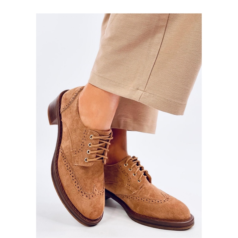 Vedra Camel högklackade loafers - Inello brun 1