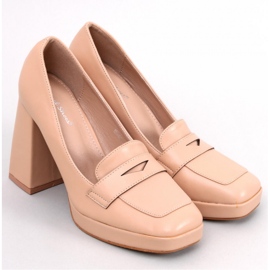 Entee Nude högklackade loafers - Inello beige 1