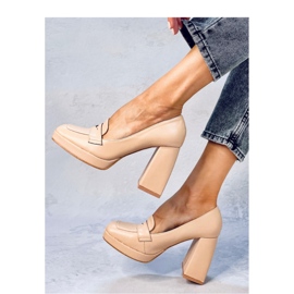 Entee Nude högklackade loafers - Inello beige 2