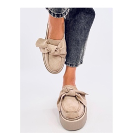 Tempelton Khaki mockasin mockasin med rosett - Inello beige 2