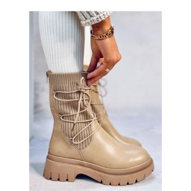 Willet Khaki sockankelboots - Inello beige 2