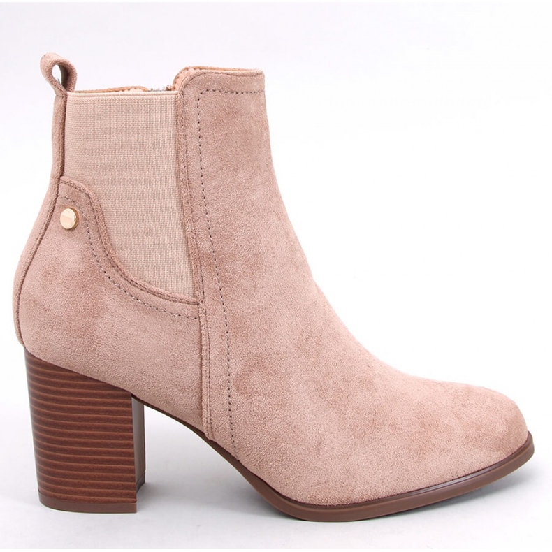 Klassiska högklackade ankelboots Rosey Khaki - Inello beige 1