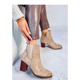 Klassiska högklackade ankelboots Rosey Khaki - Inello beige 2