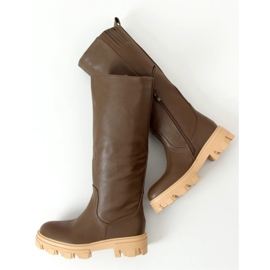 Khaki QT21P Army Green boots med tjock sula - Inello grön 1