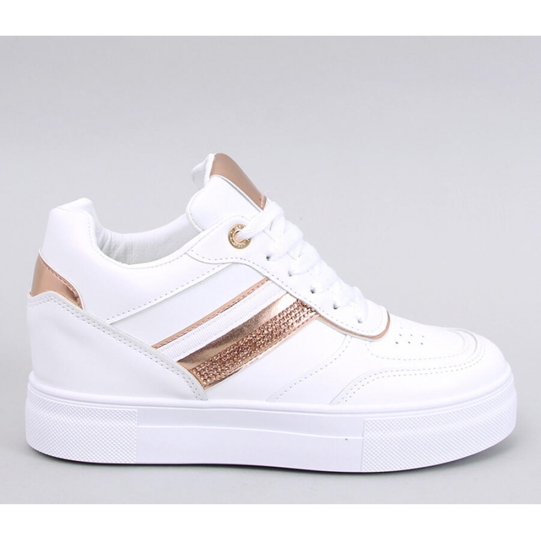 Eyson WHITE/CHAMPAGNE wedge sneakers - Inello vit 1