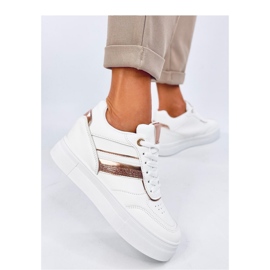 Eyson WHITE/CHAMPAGNE wedge sneakers - Inello vit 2