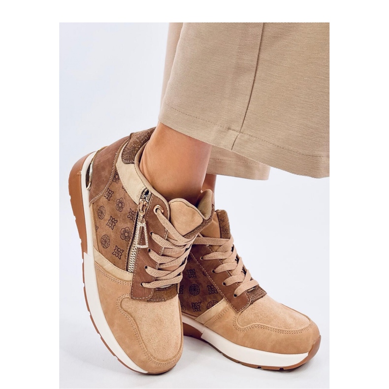 Telts Khaki wedge sneakers - Inello brun 1