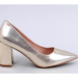 Clairay Gold pumps med bred häl - Inello gul 1