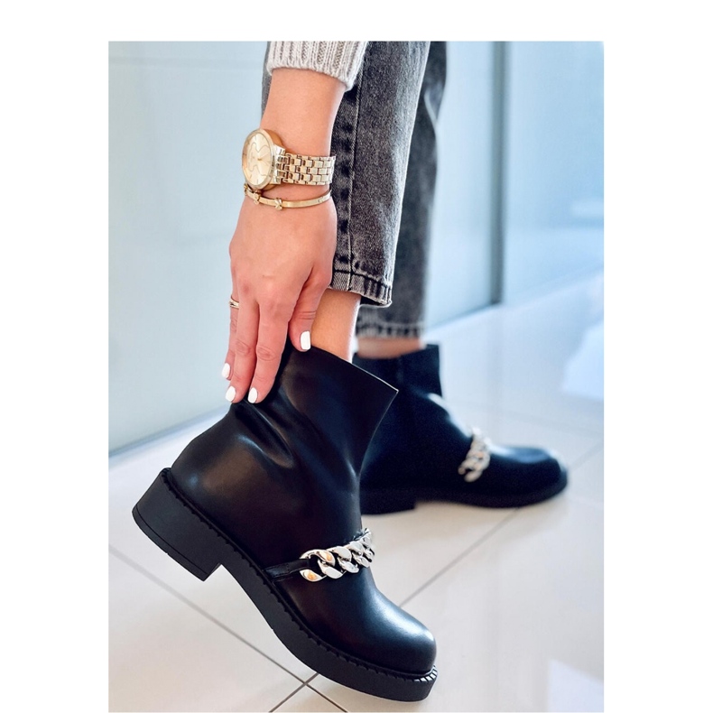 Stövletter för kvinnor med kedja Foster Black - Inello svart 1