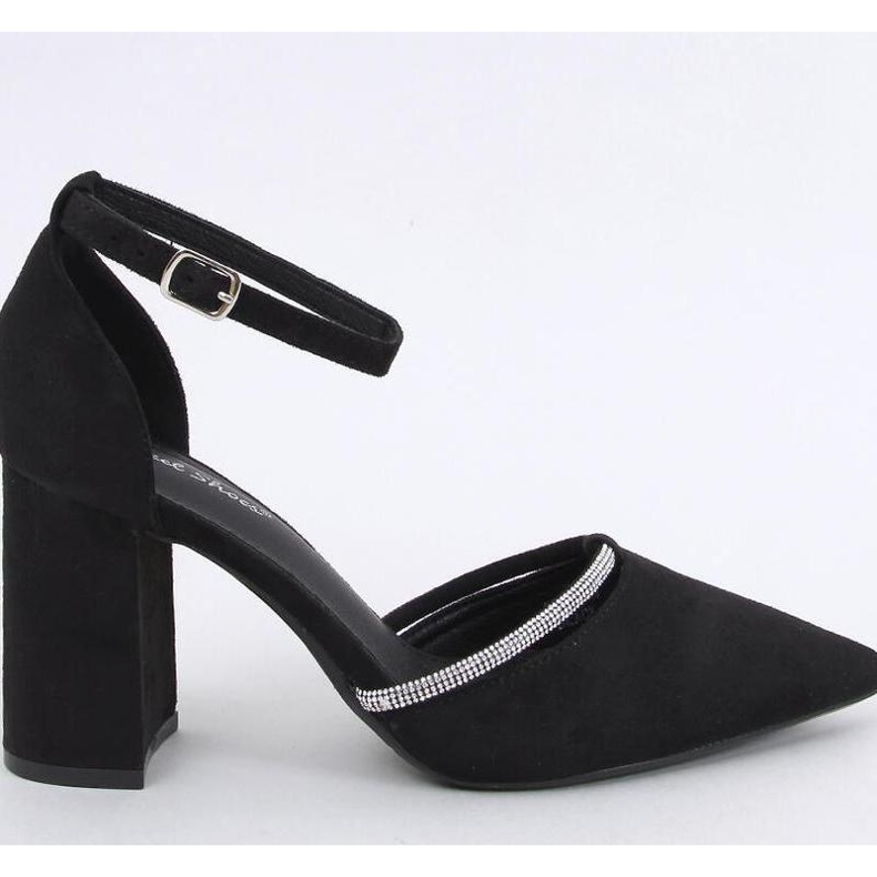 Ayari Black högklackade pumps med remmar - Inello svart 1