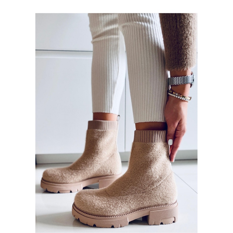 Roanna Khaki sockboots - Inello beige 2
