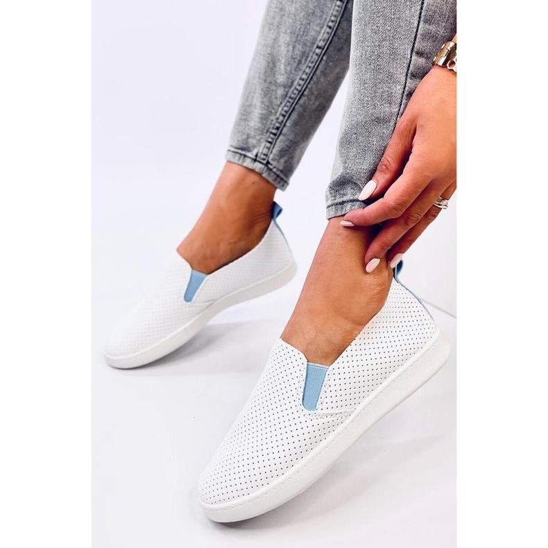 Jousse VIT/BLÅ slip-on sneakers - Inello 1