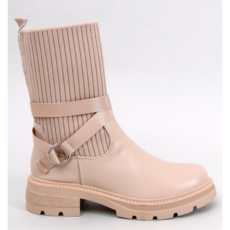 Shaffer Khaki ankelboots med elastisk ovandel - Inello beige 1
