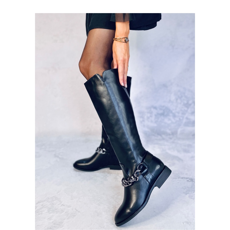 Daigle Black damstövlar med fullnarv - Inello svart 2