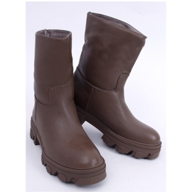 Bunton Army Green rakt skurna ankelboots - Inello brun 1