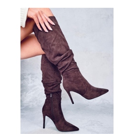 Klassiska högklackade stövlar Danielle Brown - Inello brun 2