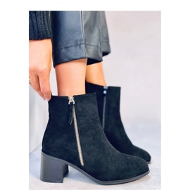 Aguirre Svart mocka högklackade ankelboots - Inello 1