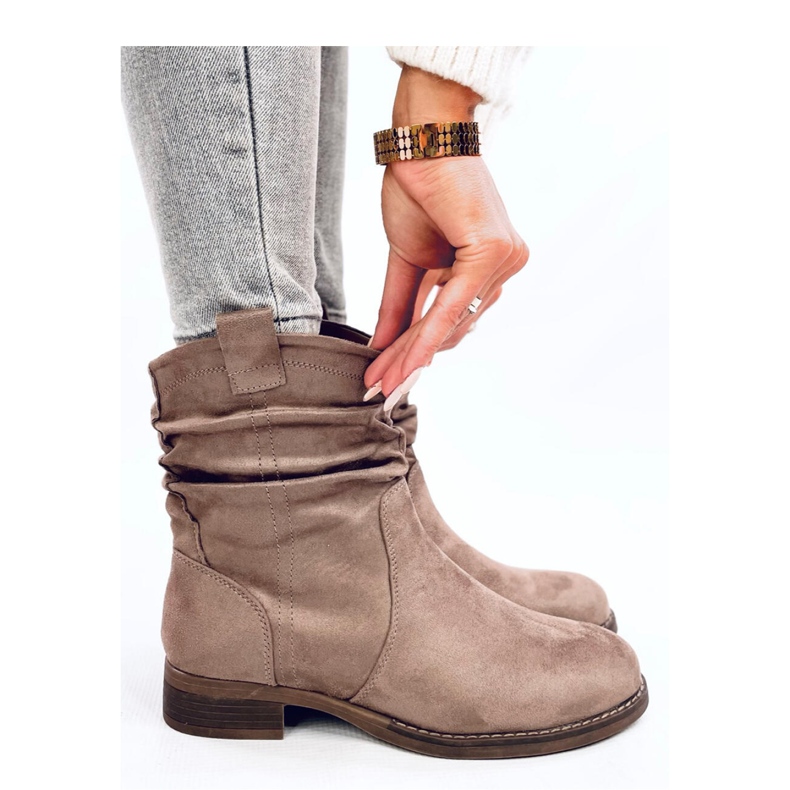 Wonger Khaki klassiska platta ankelboots - Inello beige 1