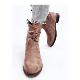 Wonger Khaki klassiska platta ankelboots - Inello beige 2