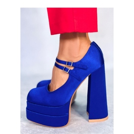 Prandi Blue satin plattformspumpar - Inello blå 2