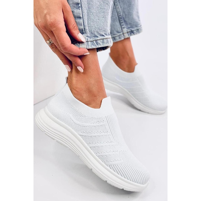 Groppi White slip-on sock skor - Inello vit 1