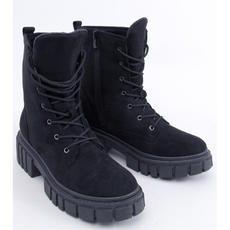 Kelis Svarta ankelboots med snörning - Inello 1