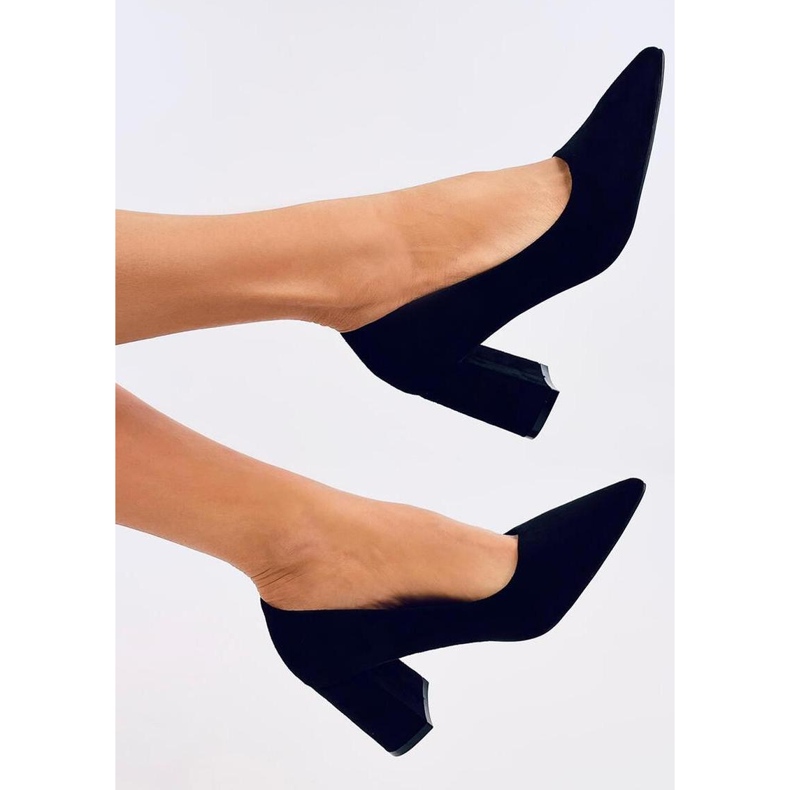 Clairay Black bredklackade pumps - Inello svart 2
