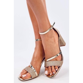 Paolis Gold formella högklackade sandaler - Inello gul 1