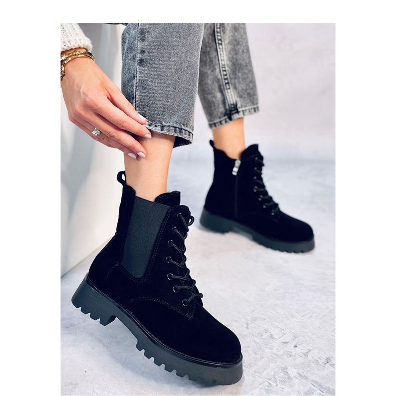 Franti Black Chelsea-stövlar med snörning - Inello svart 2