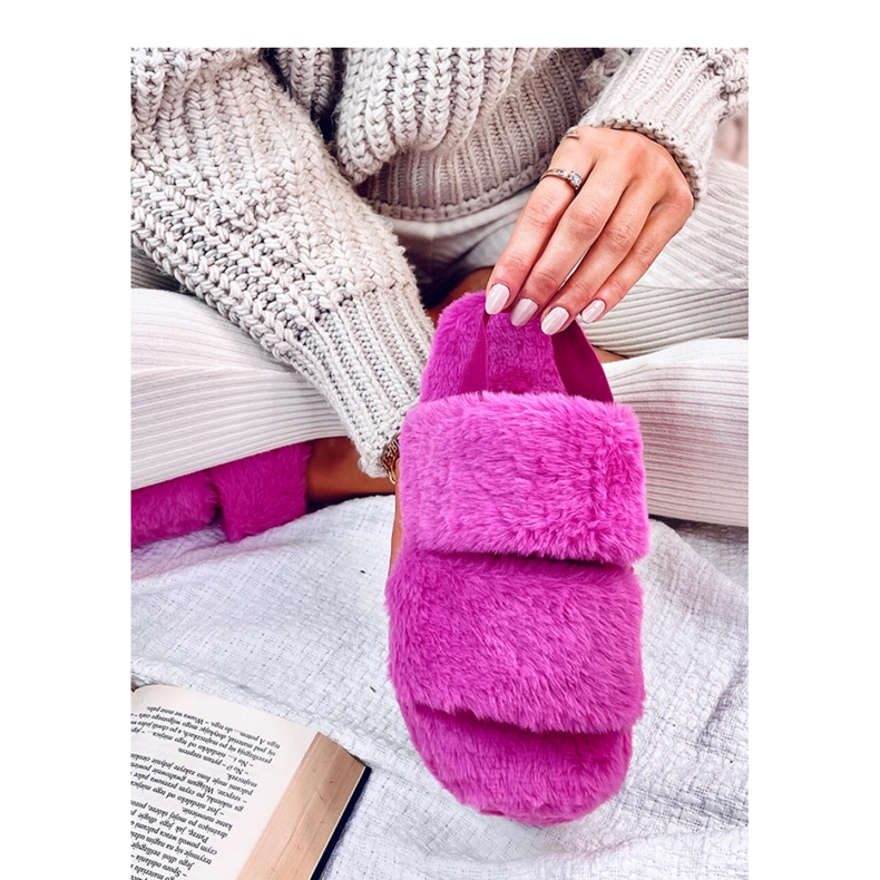 Rhodes Fuchsia damtofflor med elastiskt band - Inello rosa 1