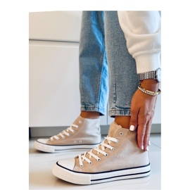 Jude Khaki high-top canvas sneakers - Inello beige 1