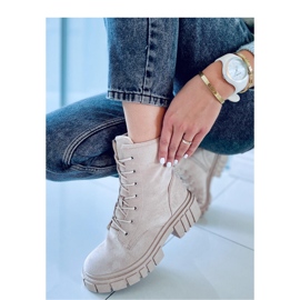 Kelis Beige ankelboots med snörning - Inello 2