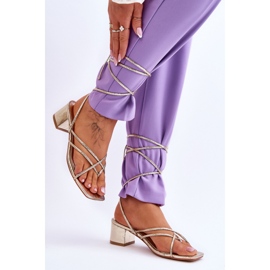 Step in style Model Secret Love LOLA5023 Guldsandaler med snörning - Steg i stil 2